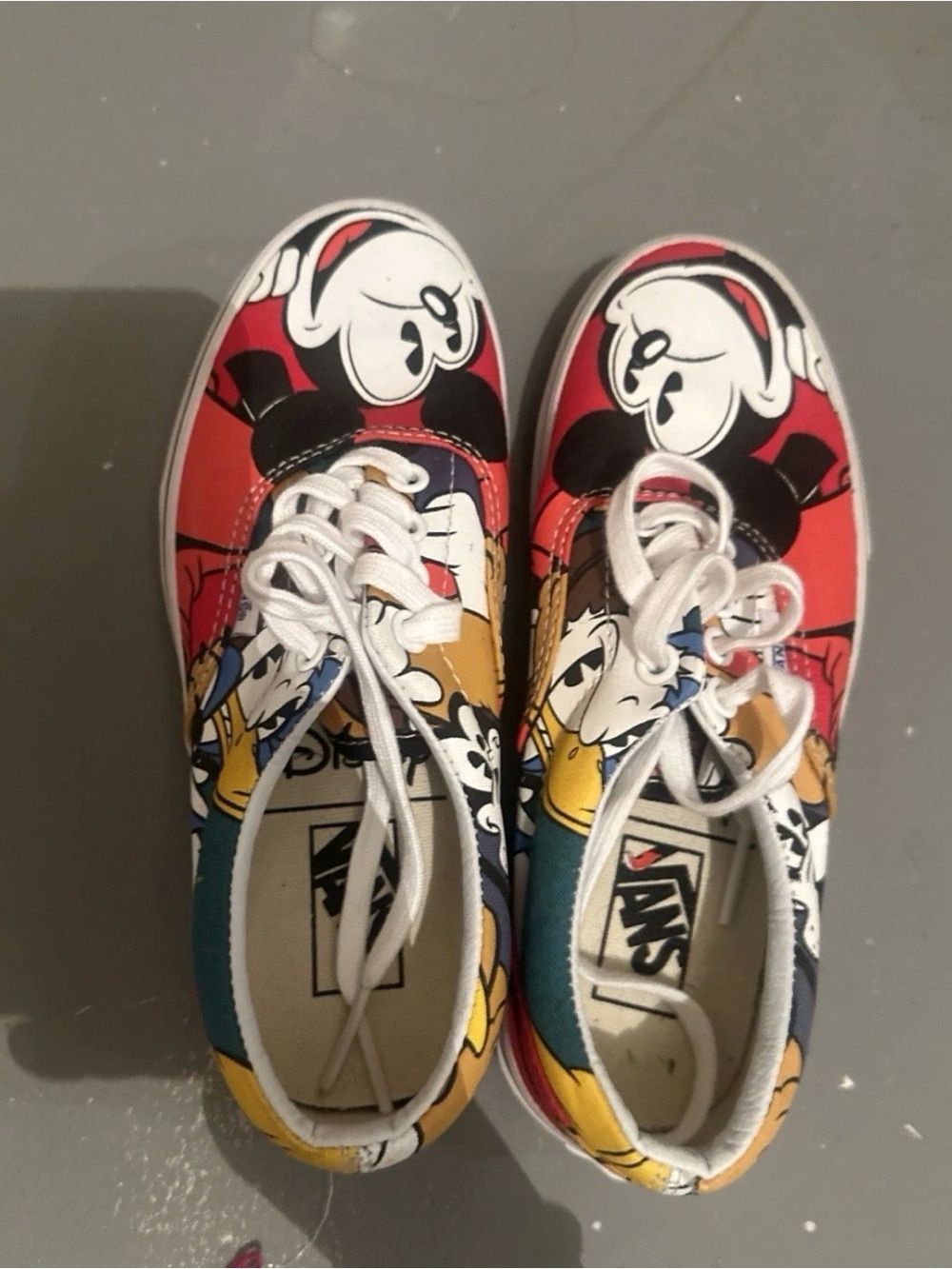 Vans Multicolor Mickey Mouse Low Top Sneakers - Red, White, Black, Yellow, Blue
